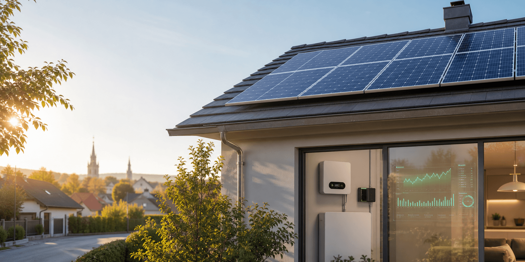 Lakossági napelemes energiaelemzés vizuális háttere